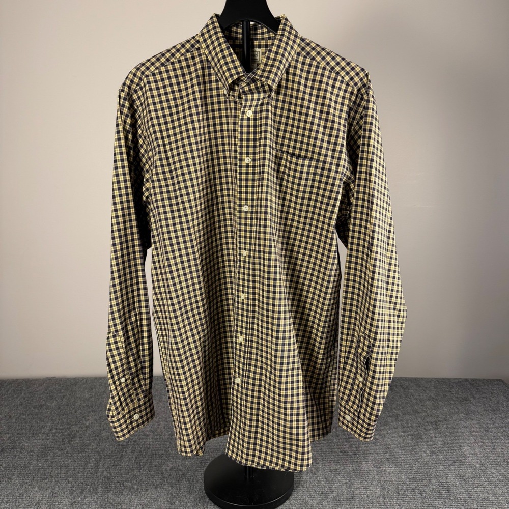 Lot of 2 LL Bean Mens Tall Long Sleeve Button Down Plaid Micro Check Shirts - Picture 3 of 16
